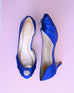 Abby Royal Blue Bridal Shoes with Simple Crystal Adornment - Ellie Wren